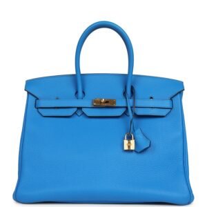 Hermes Birkin 35 Bleu Hydra Clemence Gold Hardware (MAC-H-B-260206-4)