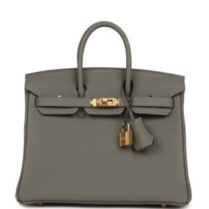Hermes Birkin 25 Gris Meyer Togo Gold Hardware