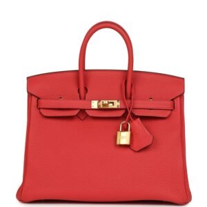 Hermes Birkin 25 Rouge Pivone Togo Gold Hardware (MAC-H-B-260218-3)