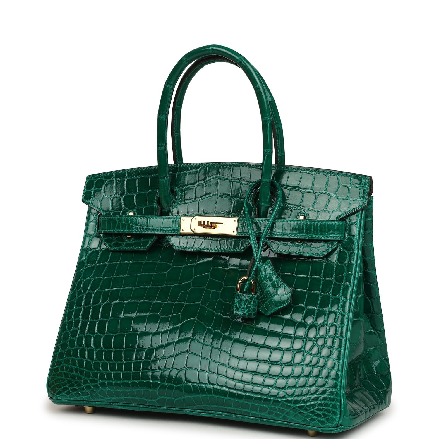 Hermes Birkin 30 Vert Emerald Shiny Niloticus Crocodile Gold Hardware - Image 5