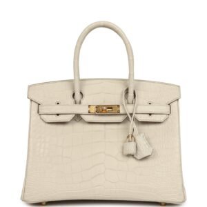 Hermes Birkin 30 Beton Matte Alligator Gold Hardware