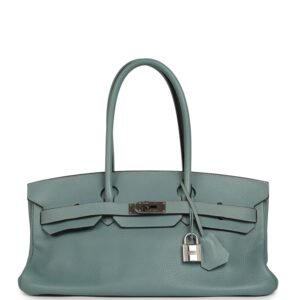 Vintage Hermes Shoulder Birkin 42 JPG Ciel Clemence Palladium Hardware (MAC-H-B-260226-4)