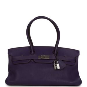 Vintage Hermes Shoulder Birkin 42 JPG Iris Togo Palladium Hardware