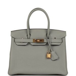 Hermes Birkin 30 Gris Mouette Togo Gold Hardware