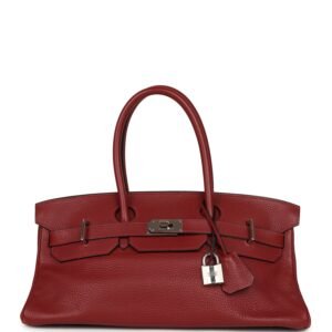 Vintage Hermes Shoulder Birkin 42 JPG Rouge H Clemence Palladium Hardware (MAC-H-B-260316-7)