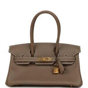 Hermes Shoulder Birkin Light 29 Etoupe Evercolor Gold Hardware