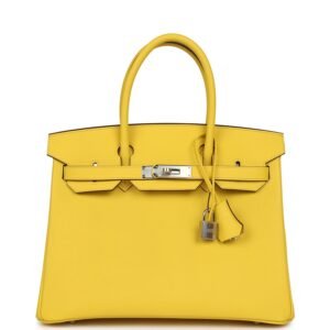 Hermes Birkin 30 Jaune de Naples Epsom Palladium Hardware