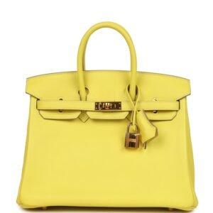 Hermes Birkin 25 Lime Swift Gold Hardware