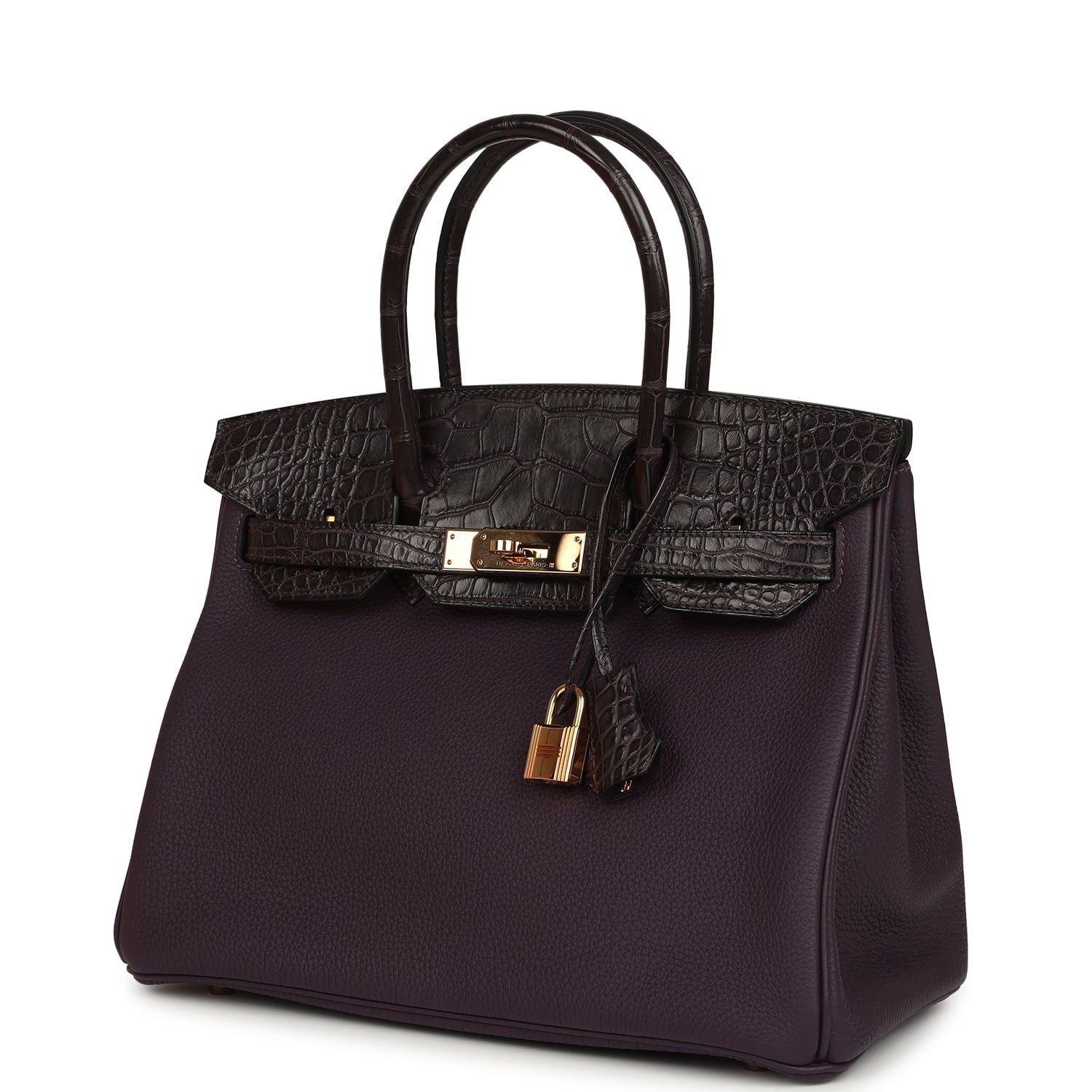 Hermes Birkin 30 Raisin Togo and Matte Alligator Touch Gold Hardware - Image 5