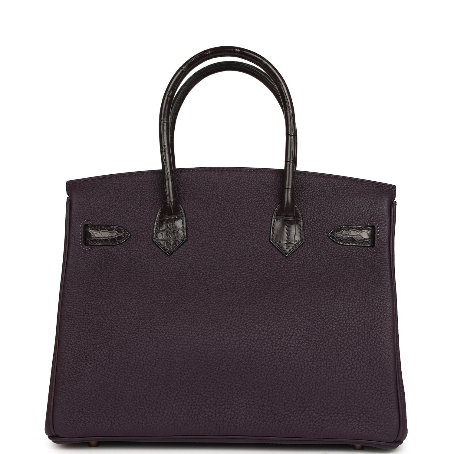 Hermes Birkin 30 Raisin Togo and Matte Alligator Touch Gold Hardware - Image 4