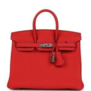 Hermes Birkin 25 Rouge de Coeur Togo Palladium Hardware (MAC-H-B-260330-2-SW)
