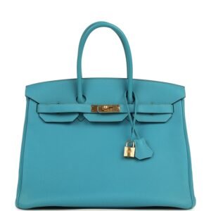 Hermes Birkin 35 Turquoise Togo Gold Hardware (MAC-H-B-260403-10)