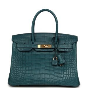 Hermes Birkin 30 Colvert Matte Alligator Gold Hardware
