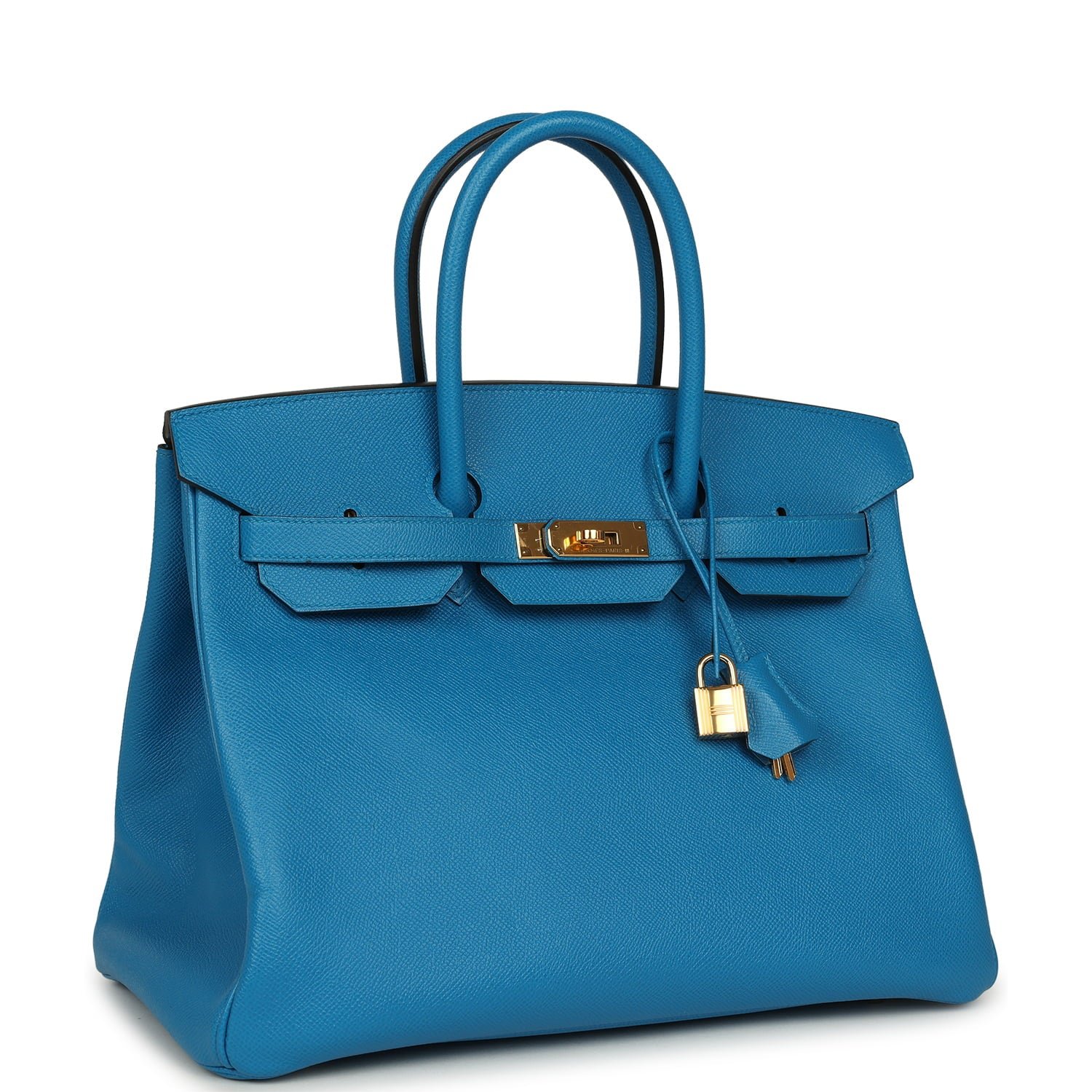 Hermes Birkin 35 Bleu Zanzibar Epsom Gold Hardware - Image 2