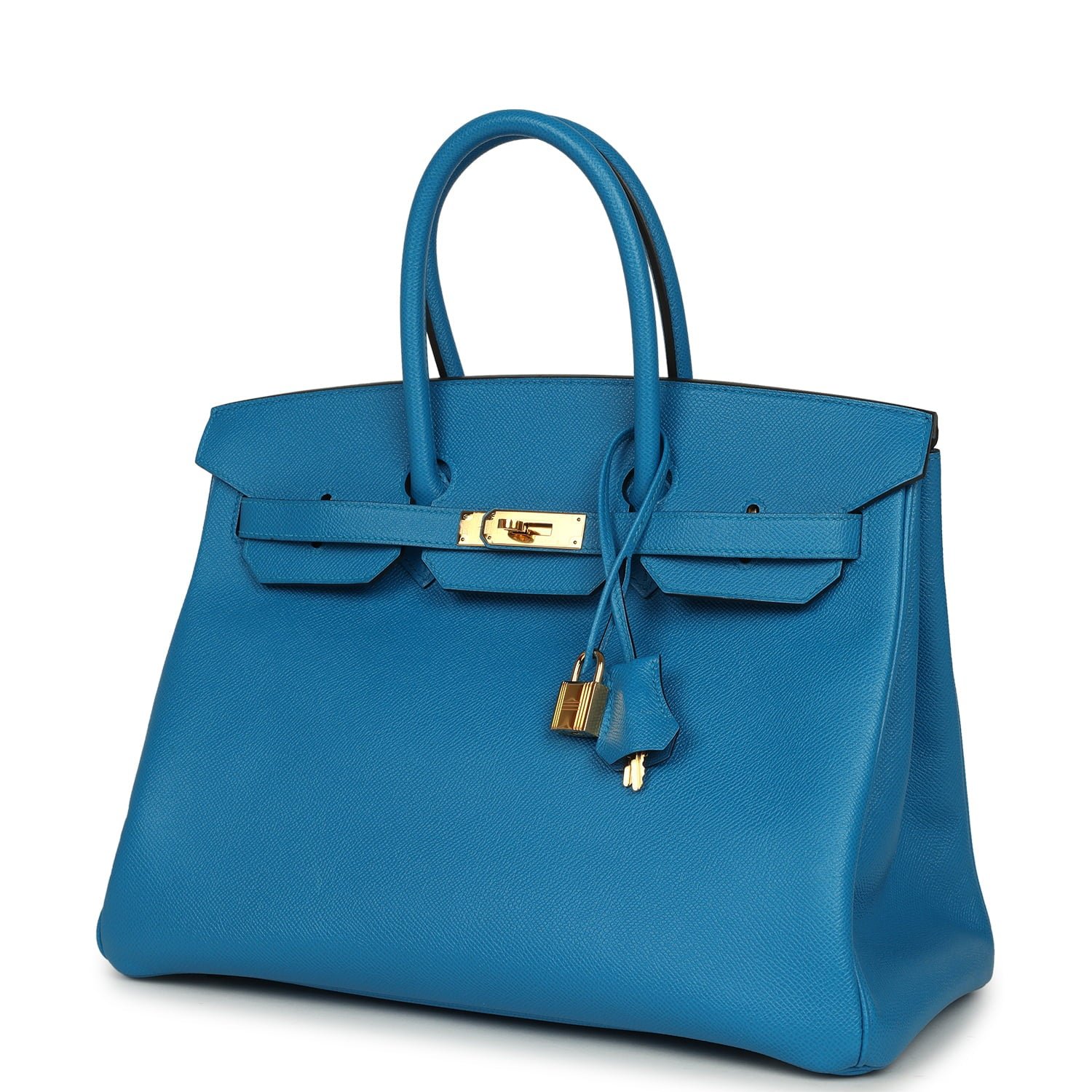 Hermes Birkin 35 Bleu Zanzibar Epsom Gold Hardware - Image 5