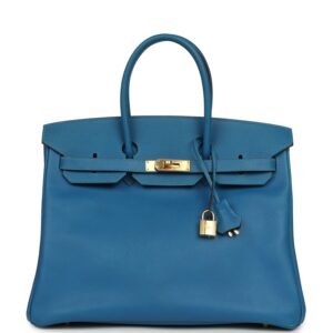 Hermes Birkin 35 Bleu Izmir Epsom Gold Hardware