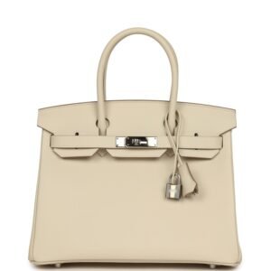Hermes Birkin 30 Craie Epsom Palladium Hardware