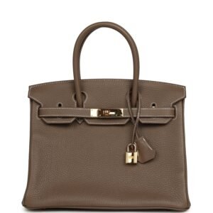 Hermes Birkin 30 Etoupe Clemence Gold Hardware