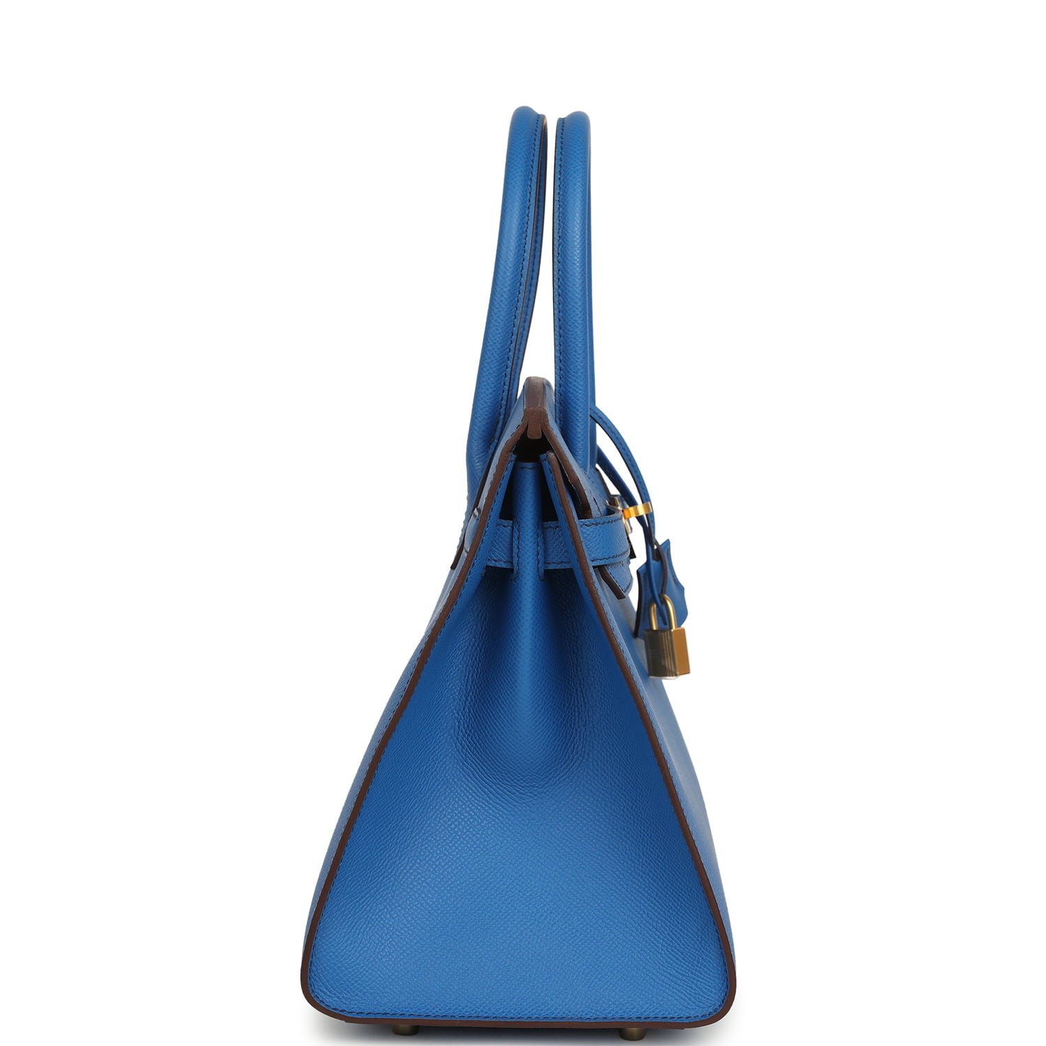Hermes Special Order (HSS) Birkin Sellier 30 Bleu France Epsom Brushed Gold Hardware - Image 3