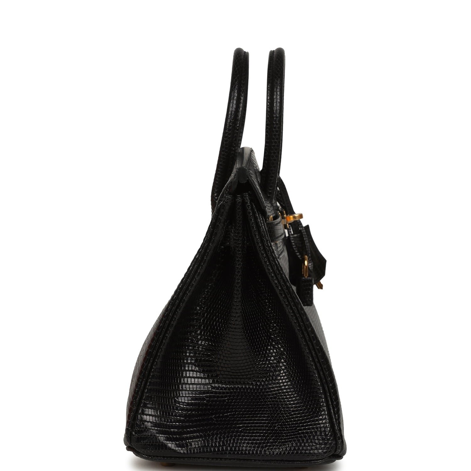 Hermes Birkin 25 Black Shiny Varanus Niloticus Lizard Gold Hardware - Image 3