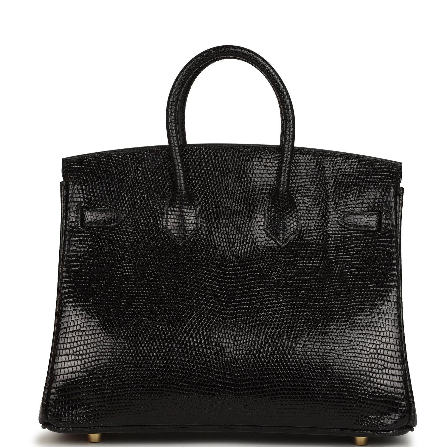 Hermes Birkin 25 Black Shiny Varanus Niloticus Lizard Gold Hardware - Image 4