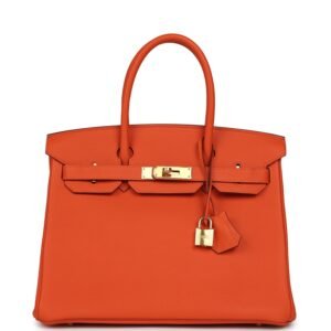 Hermes Birkin 30 Feu Togo Gold Hardware