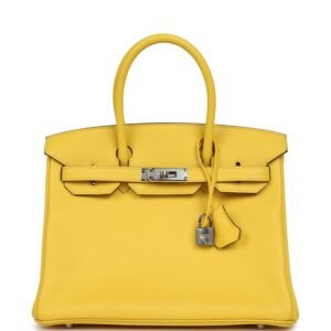 Hermes Birkin 30 Jaune de Naples Novillo Palladium Hardware