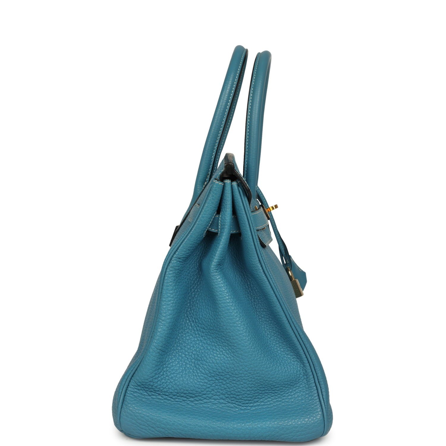Vintage Hermes Birkin 35 Blue Jean Togo Gold Hardware - Image 4