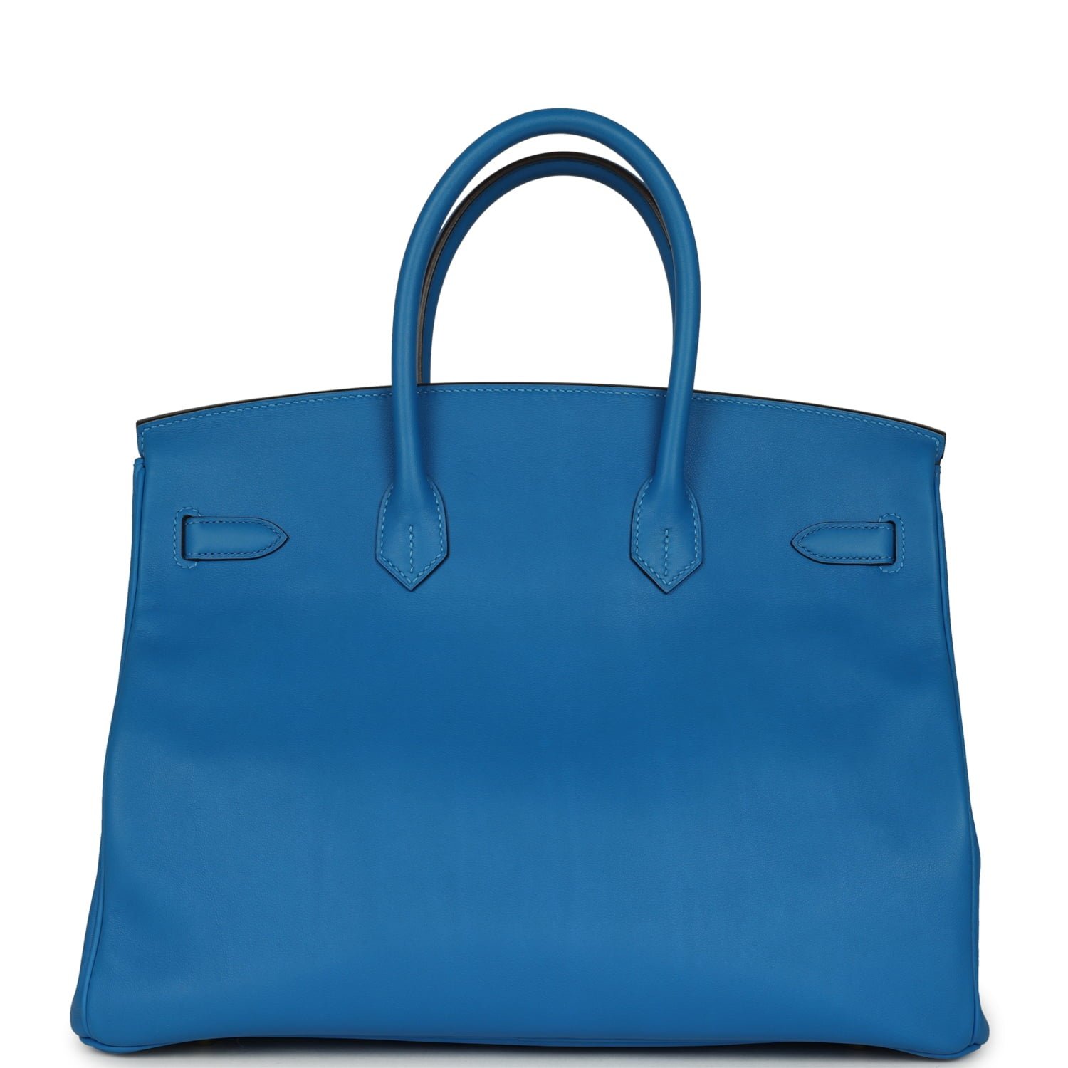 Hermes Special Order (HSS) Birkin 35 Bleu Hydra Verso Swift Brushed Gold Hardware - Image 4
