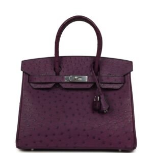 Hermes Birkin 30 Violet Ostrich Palladium Hardware (MAC-H-B-260505-2)