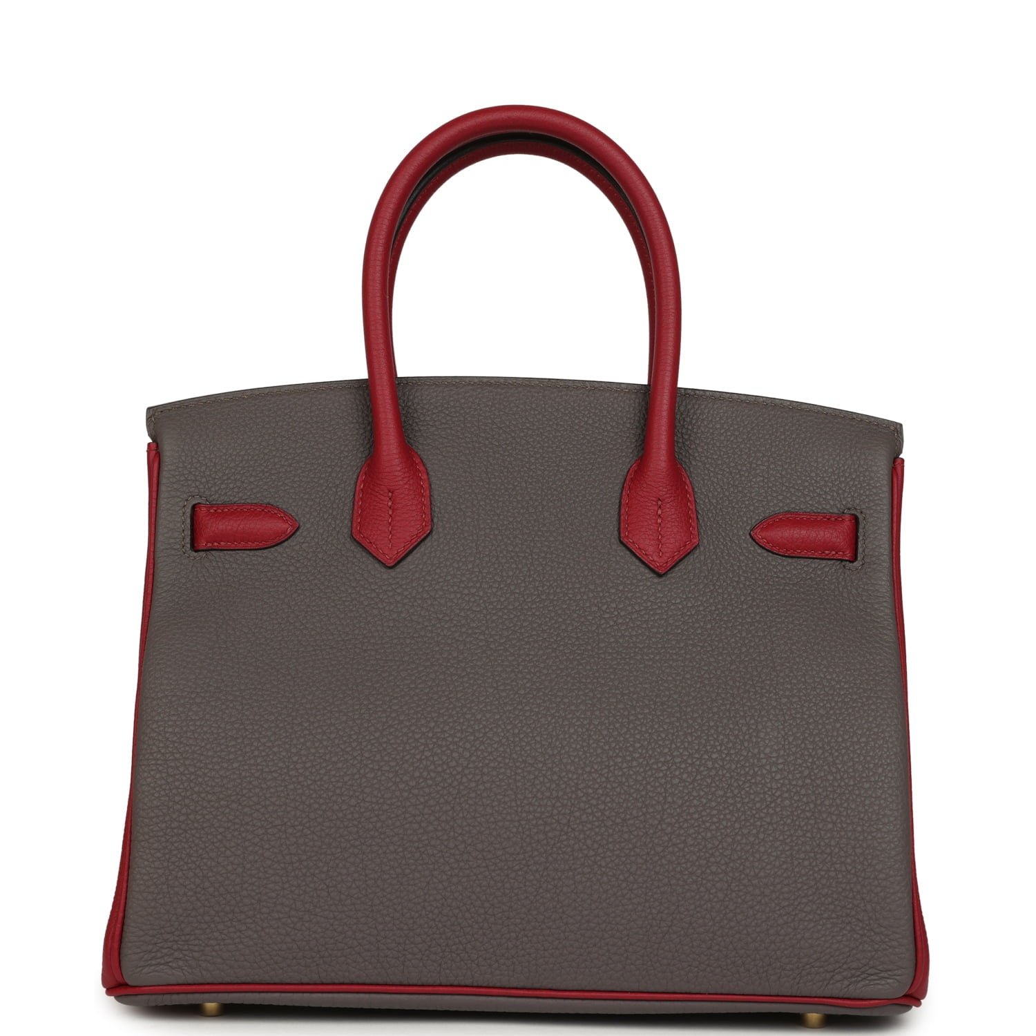 Hermes Special Order (HSS) Birkin 30 Etain, Rouge Grenat Togo Gold Hardware - Image 4