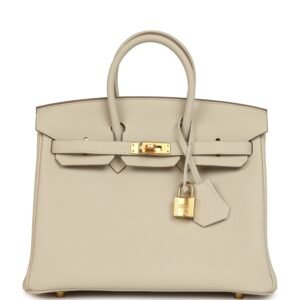 Hermes Birkin 25 Craie Togo Gold Hardware (MAC-H-B-260508-3)