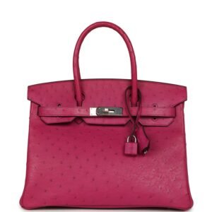 Hermes Birkin 30 Rose Pourpre Ostrich Palladium Hardware (MAC-H-B-260514-1)