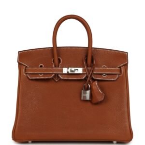 Hermes Birkin 25 Fauve Barenia Faubourg Palladium Hardware