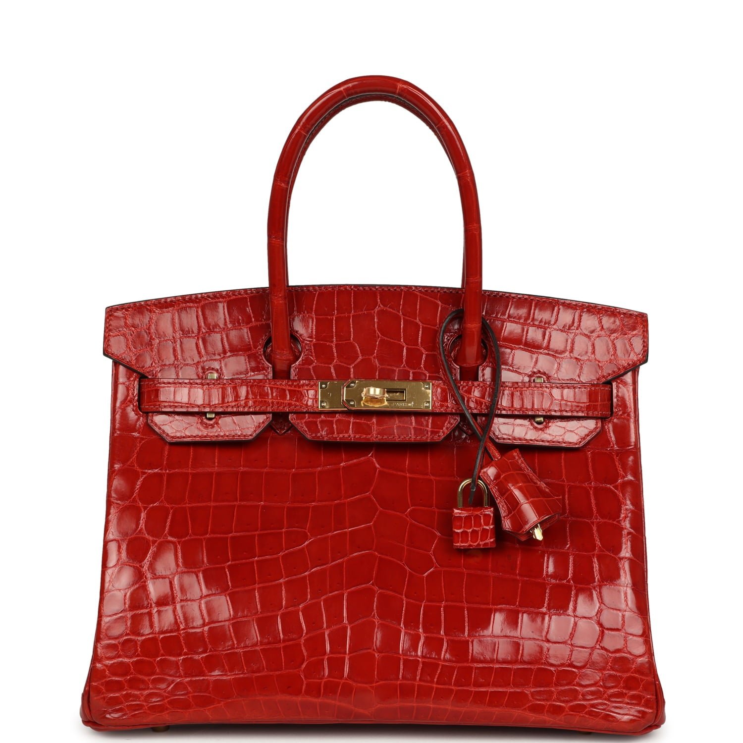 Hermes Birkin 30 Braise Shiny Niloticus Crocodile Gold Hardware