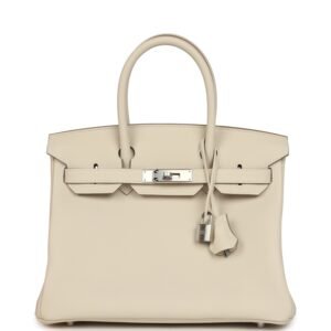 Hermes Birkin 30 Craie Togo Palladium Hardware