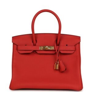 Hermes Birkin 30 Vermillion Togo Gold Hardware