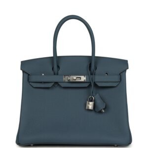 Hermes Birkin 30 Bleu Tempete Togo Palladium Hardware
