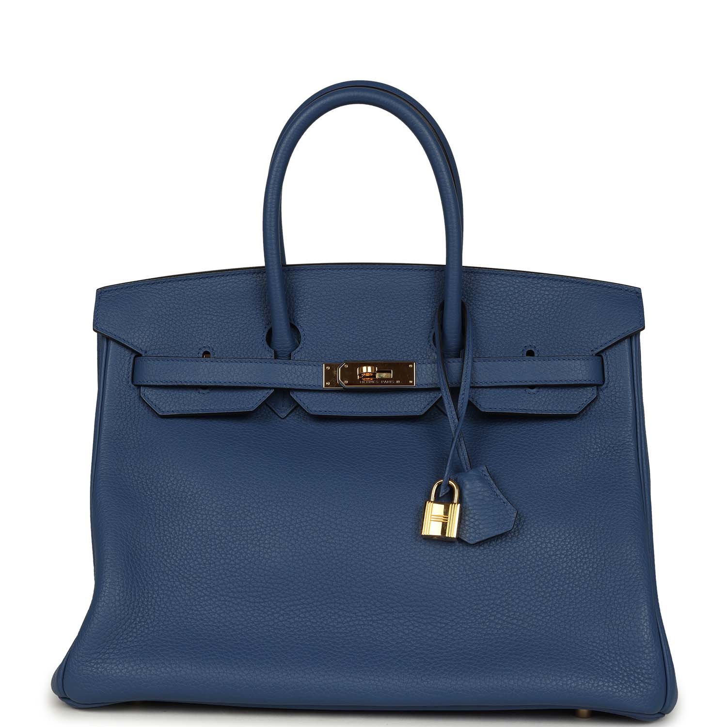 Hermes Birkin 35 Bleu Agate Clemence Gold Hardware