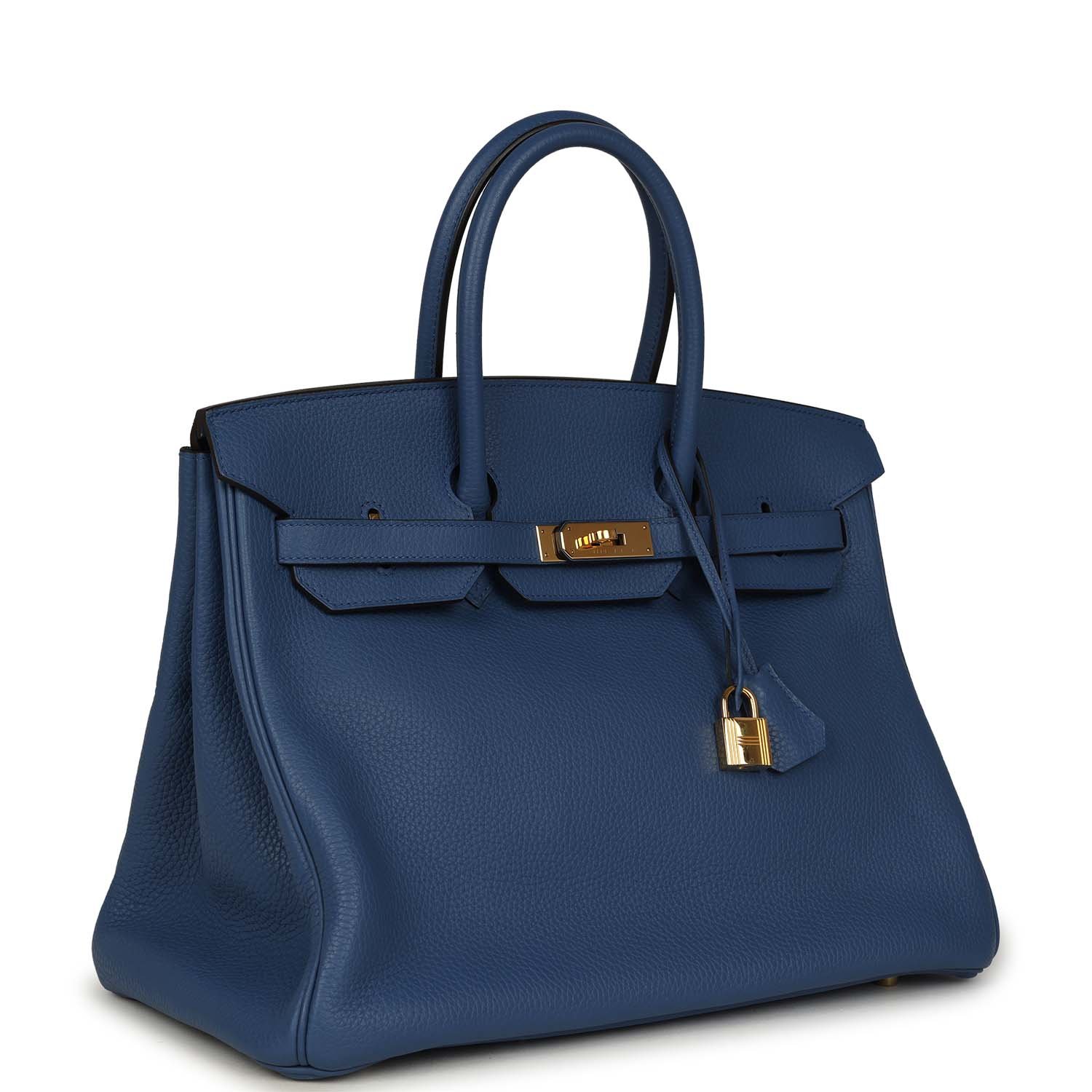 Hermes Birkin 35 Bleu Agate Clemence Gold Hardware - Image 2