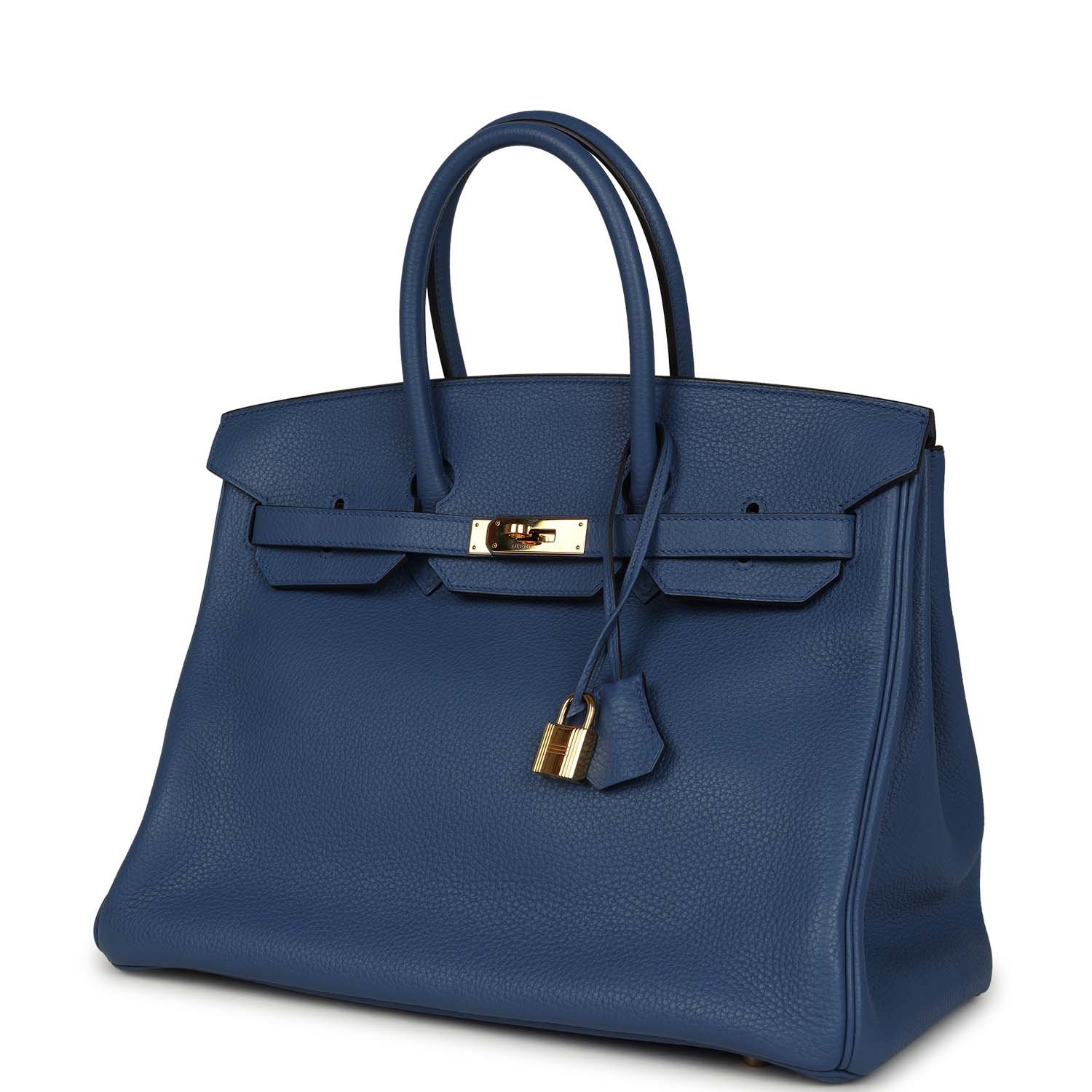 Hermes Birkin 35 Bleu Agate Clemence Gold Hardware - Image 5
