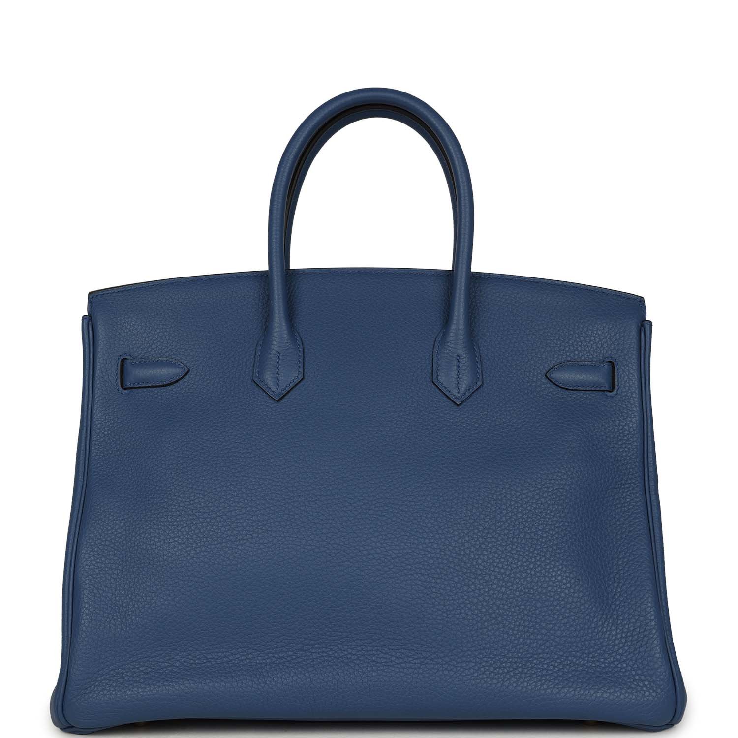Hermes Birkin 35 Bleu Agate Clemence Gold Hardware - Image 4