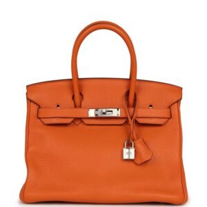 Hermes Birkin 30 Orange Clemence Palladium Hardware (MAC-H-B-260601-3)