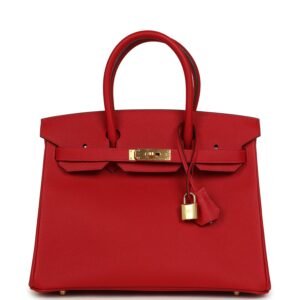 Hermes Birkin 30 Rouge Casaque Epsom Gold Hardware (MAC-H-B-260602-8)