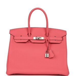 Hermes Birkin 35 Rose Azalee Clemence Palladium Hardware
