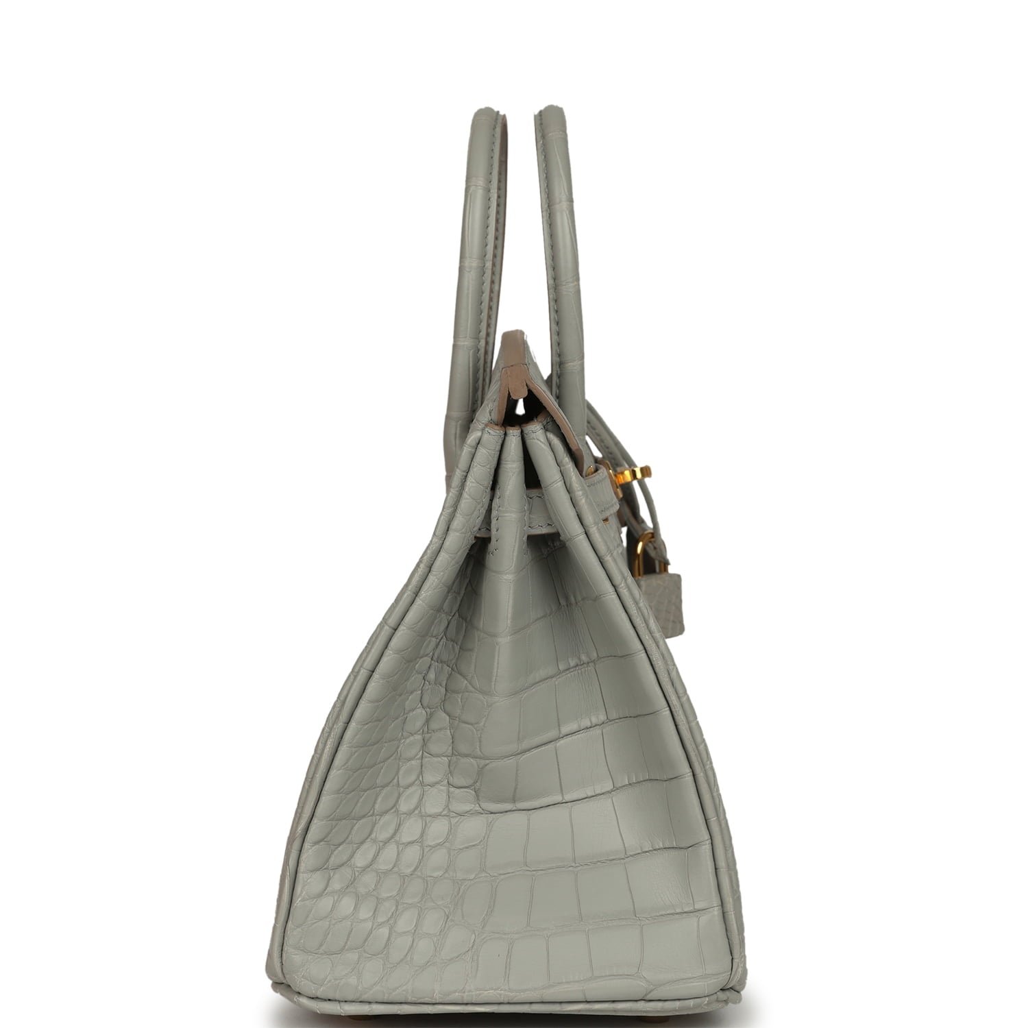 Hermes Birkin 25 Gris Perle Matte Alligator Gold Hardware - Image 3