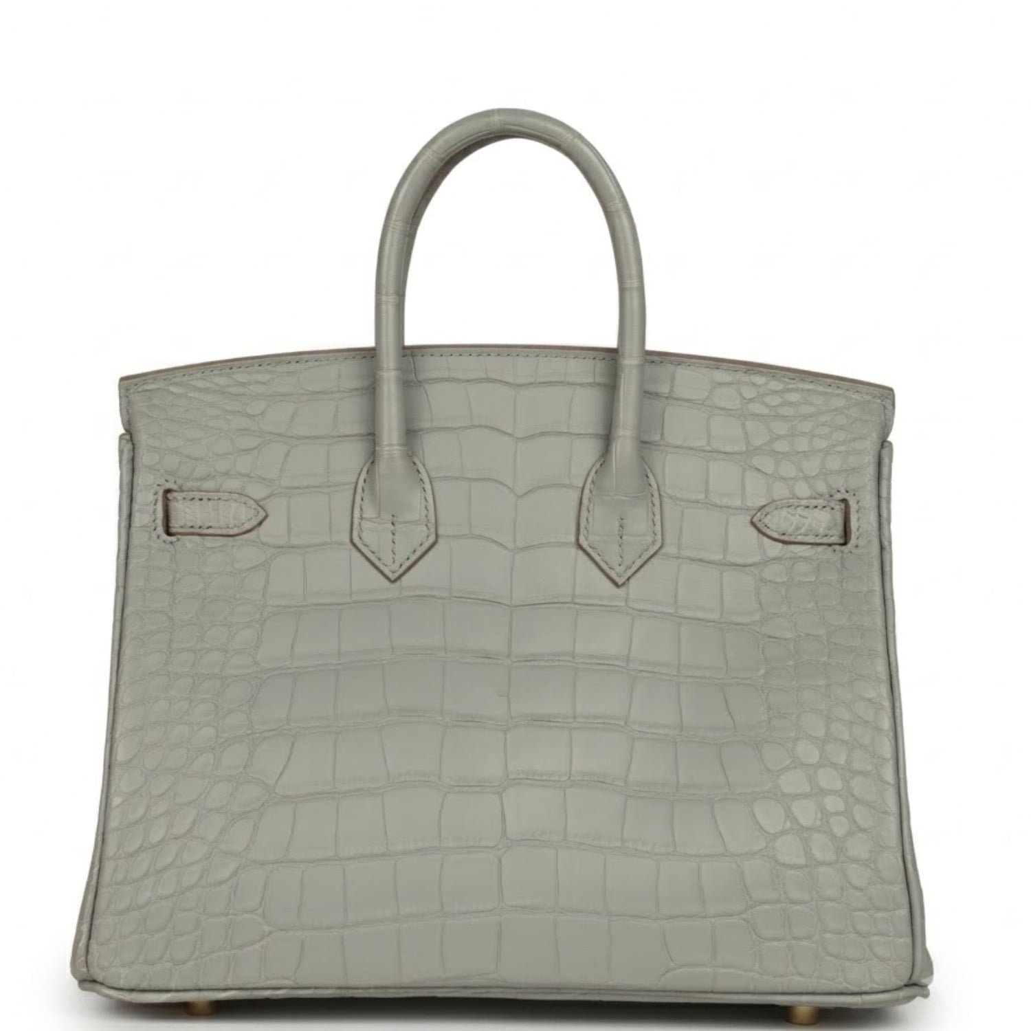 Hermes Birkin 25 Gris Perle Matte Alligator Gold Hardware - Image 5