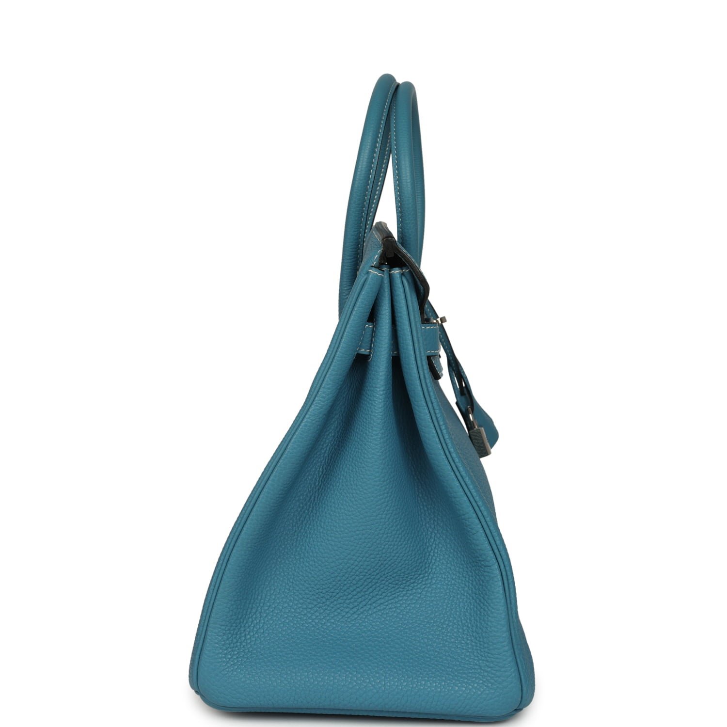 Vintage Hermes Birkin 35 Blue Jean Togo Palladium Hardware - Image 3
