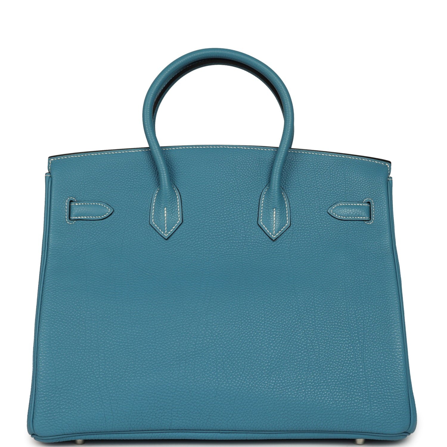 Vintage Hermes Birkin 35 Blue Jean Togo Palladium Hardware - Image 4
