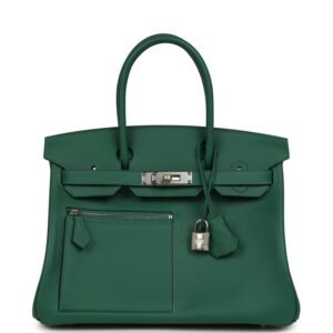 Hermes Colormatic Birkin 30 Vert Moyen Swift Palladium Hardware